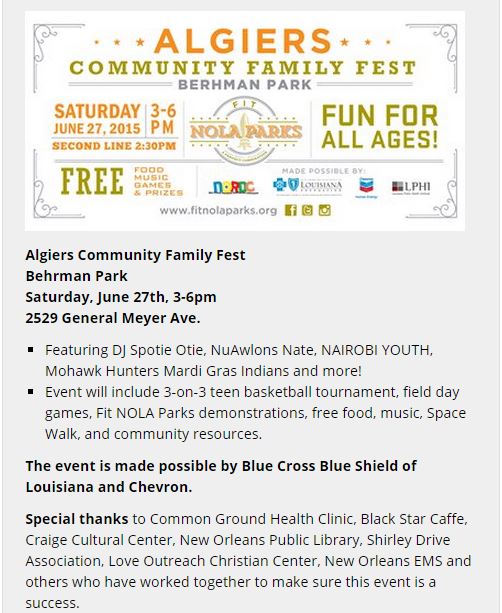 Algiers Family Fest 6-27-15
