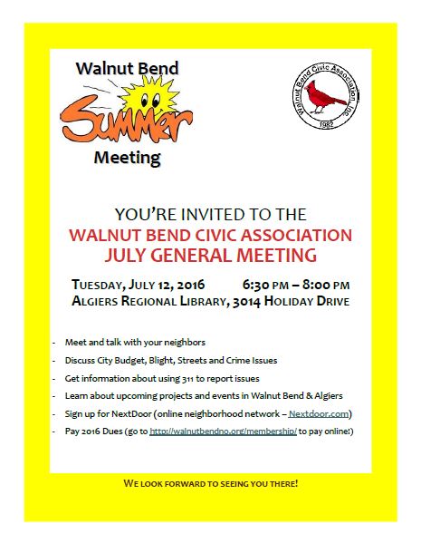 July 2016 Meeting Flyer
