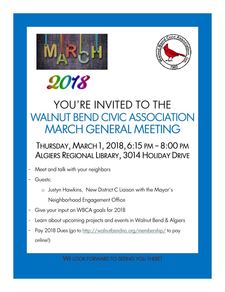 March 2018 Meeting Flyer